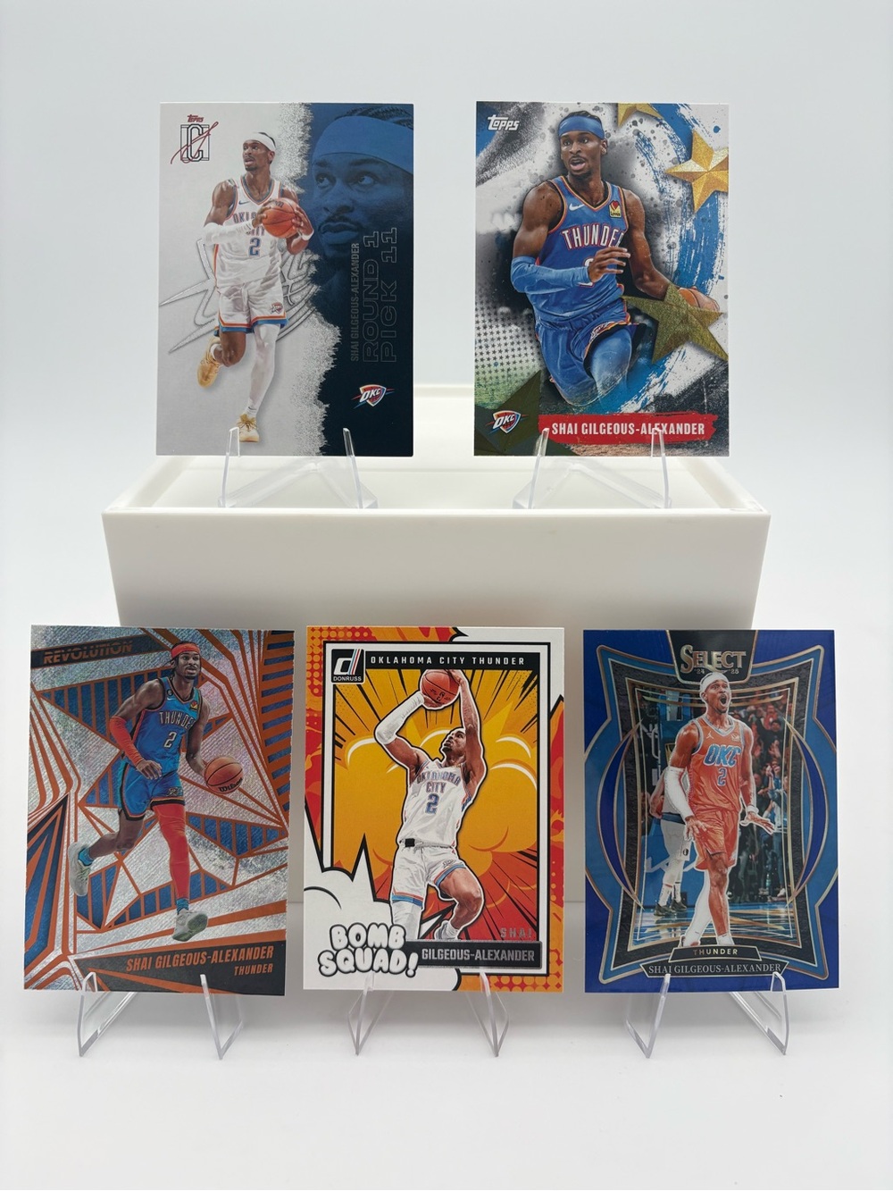 Shai Gilgeous-Alexander Thunder 5-Card Lot 🔥Bomb Squad/Prizm/Revolution/Topps🔥